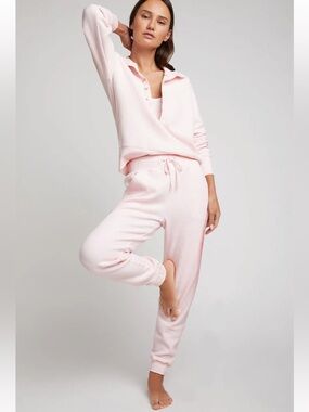 Negative Underwear Light Pink Waffle Knit Joggers